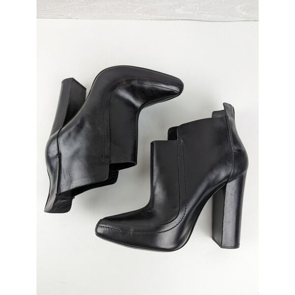 Alexander Wang Black Leather Kim Runway Ankle Boot 10 - Picture 3 of 14